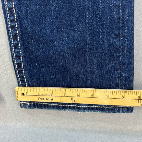 Miss Me Women's Jeans Size 26x33 Mid Rise Easy Boot Faux Pocket Biker Bling - Picture 7 of 16